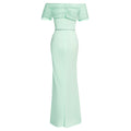 African foreign trade   women's plus size mesh off-the-shoulder ol commute sexy slit dress