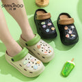 2025 new women's wedge platform clogs - summer outdoor wear, thick sole, two-wear style, chunky heel, non-slip beach sandals & slippers