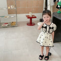 Korean style girls' summer new collection: sweet & chic chanel-inspired outfit - trendy short-sleeve top & skirt set for kids