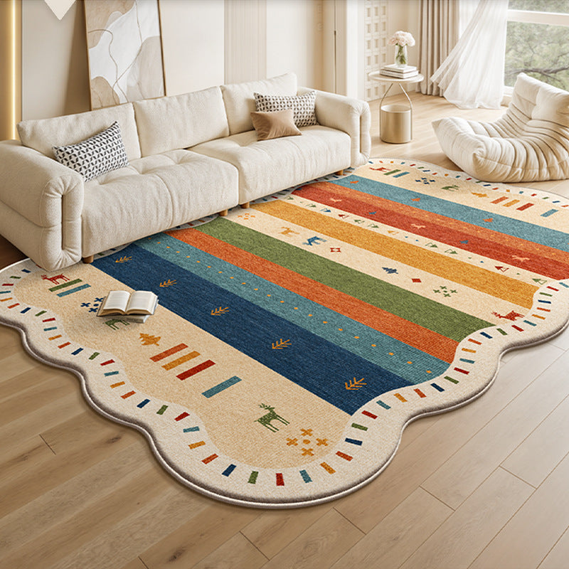 Retro dopamine carpet living room new arrival special-shaped medieval style stain-resistant and easy-care sofa bedroom floor mat non-slip
