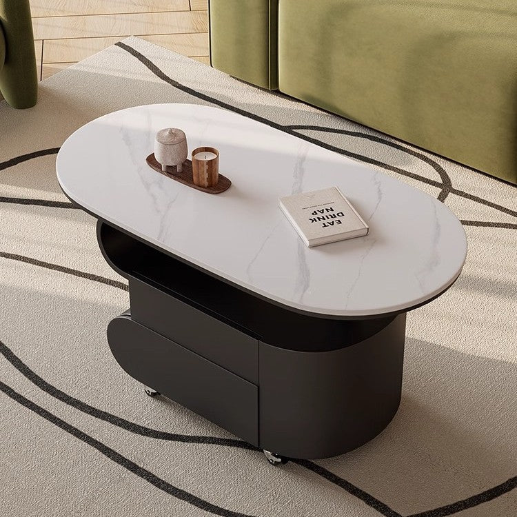 Italian-style modern for homemovable slate small coffee table small apartment new arrivalcasual solid wood with drawer storage