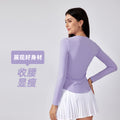 Yoga top - slim fit, stretchy, figure-flattering, long sleeve, barely-there feel, skin-friendly, pilates & workout activewear - daw192