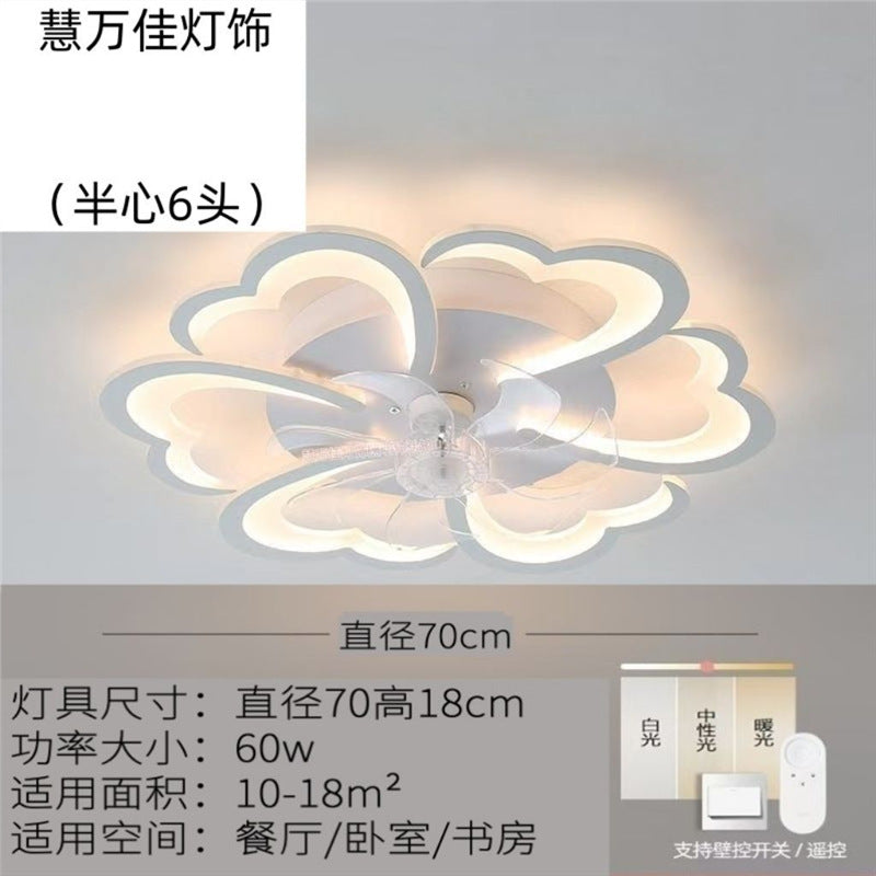 Ceiling lamp with fan new arrivalcasual restaurant lamp modern smart electric fan branch special-shaped fan lamp