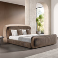Modern casual wedding bed fendi blended color matching classy large apartment master bedroom bed 1.8m soft pack double fabric bed