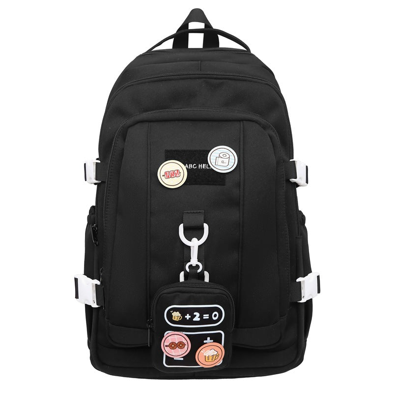 New Korean version ins large-capacity fashionable and versatile high-value schoolbag, junior high school and high school students travel backpack