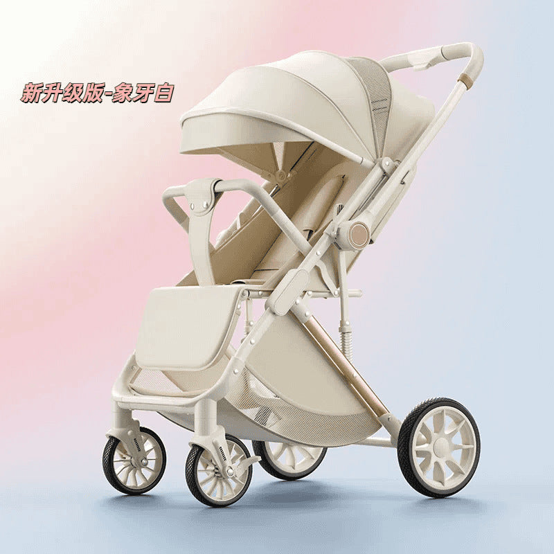 Lightweight newborn foldable high-view two-way new pushing baby stroller - sit & recline options for baby walking