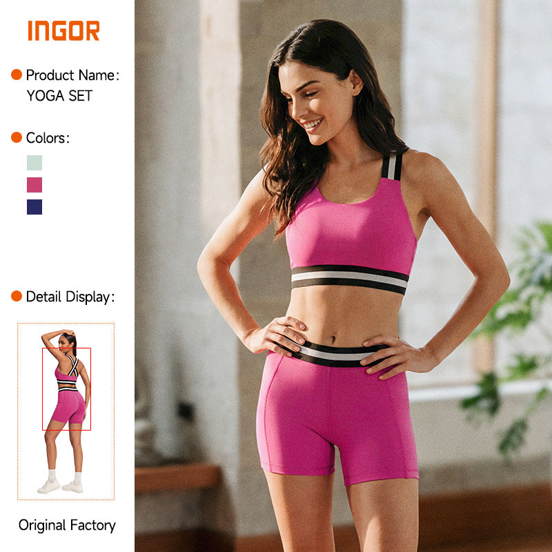 breathable yoga outfit women's set, tight-fitting pilates training suit, high-waisted fitness apparel, versatile activewear set