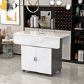 Movable foldable dining table small apartment for home rectangular foldable island table multifunctional storage storage sideboard