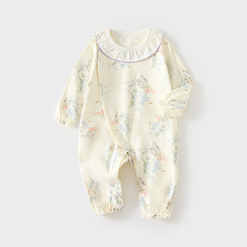 Babibele baby onesie - seamless spring/autumn newborn cotton romper - unisex infant & toddler crawling suit