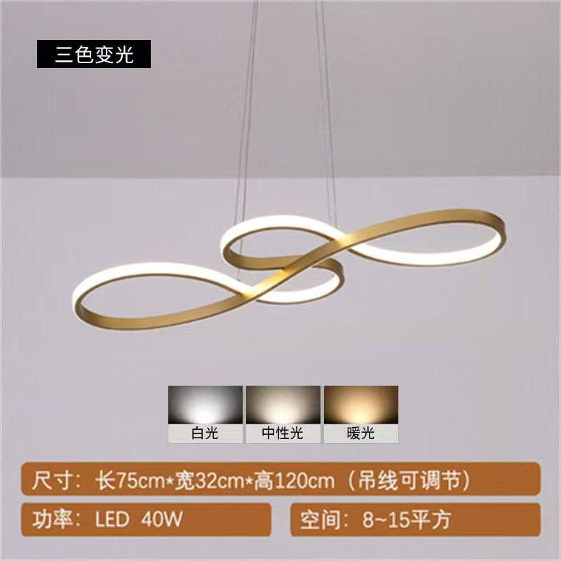 Creative ring restaurant pendant light - modern minimalist, unique twisted line design - nordic style bar/island counter hanging lamp - wholesale