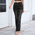 Fashion cross-border export  new arrival  low waist washed casual slightly flared high elastic silm denim pants for women