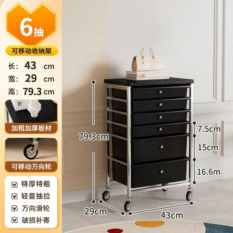 Multi-tiered storage cabinet with drawers - versatile organizer for home, space-saving, black