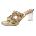 2026 summer new arrivals: plus size (us 5-11) high heel slides - crystal heel, platform, european & american fashion, single strap