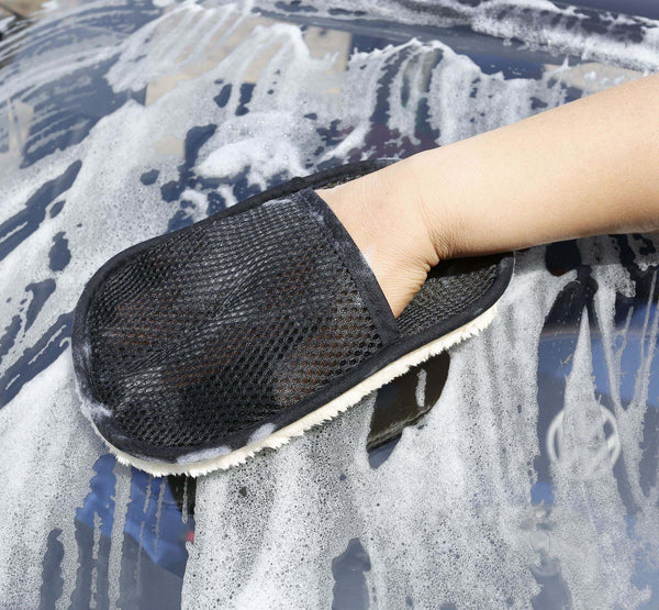 Car cleaning tools polishing waxing gloves car washing gloves double-sided gloves double-sided imitation wool gloves wholesale