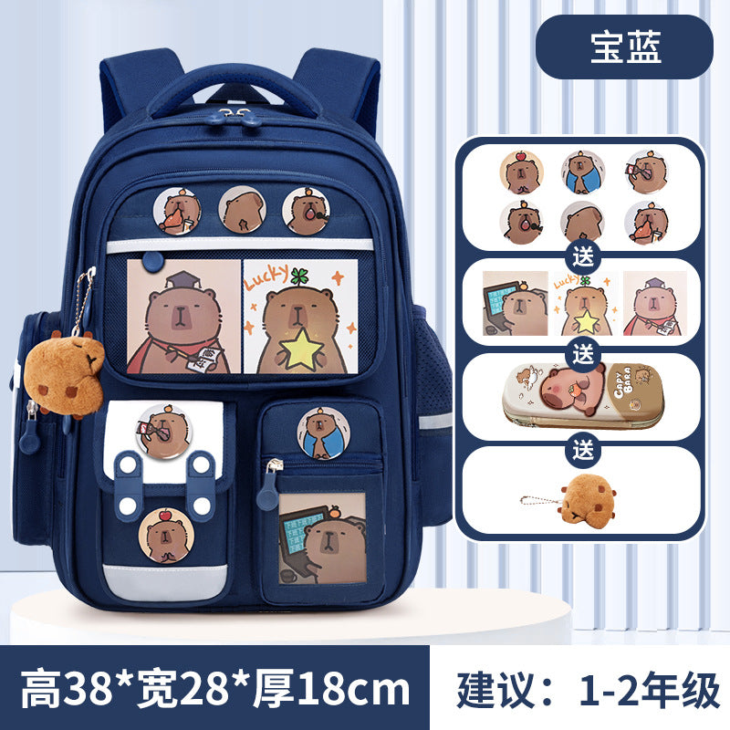 Kapibara new primary school bag, men's and women's 1-3-6 grades, light spine protection, large-capacity children's backpack