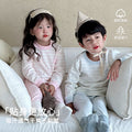 Kids autumn clothes and long trousersfall and winter comfortable velvet cotton baby intimatessuitthickenedheattech boys and girls pajamas cotton sweater