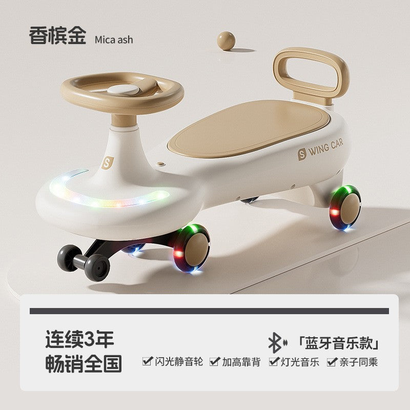 New children's twisting car, silent wheel anti-rollover, adults aged 1-3 can sit on silent universal wheel coasting twisting car