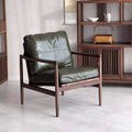 Vintage saddle chair - home living room balcony retro solid wood single leisure chair - designer style light luxury sofa chair