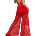 New arrivalexportfashionsexyintimates sexy mesh see-through suspender heart pajamas home clothes suit