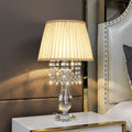 Modern fashion crystal table lamp bedroom bedside lighting living room light luxury warm romantic wedding american style dimmable remote control