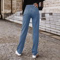 85# pre-sale - 30701#  cross-border fashion women's straight-leg high-waisted slimming denim jeans