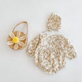 Baby clothes spring autum one-piece baby girl super cute retro style floral bag butt clothes fashionable thin style crawling clothes