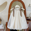 Girls' dress  summer new style chic sundress elegant baby girl floral bud sequin mesh skirt trendy
