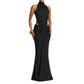 cross-border european and american women's summer collection: new elegant and sexy solid color slim-fit backless mermaid dress