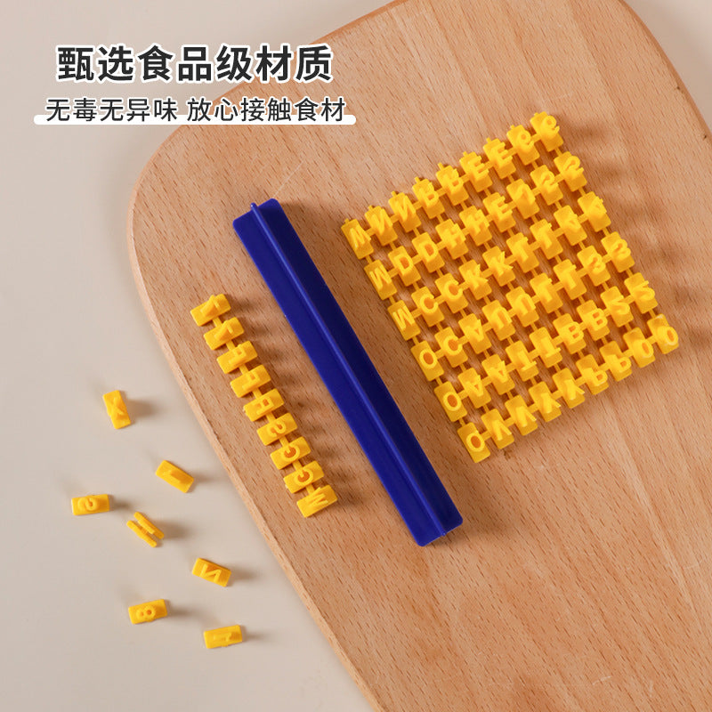 English alphabet number symbol stamp cookie mold letterpress cake baking tool cookie mold set cross-border