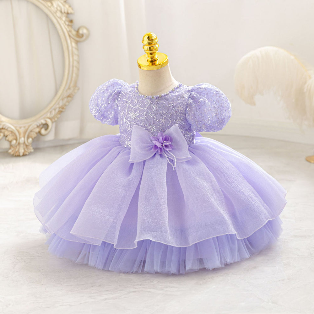 New in stock: sequined tulle cake princess dress for girls - perfect for baby's birthday!