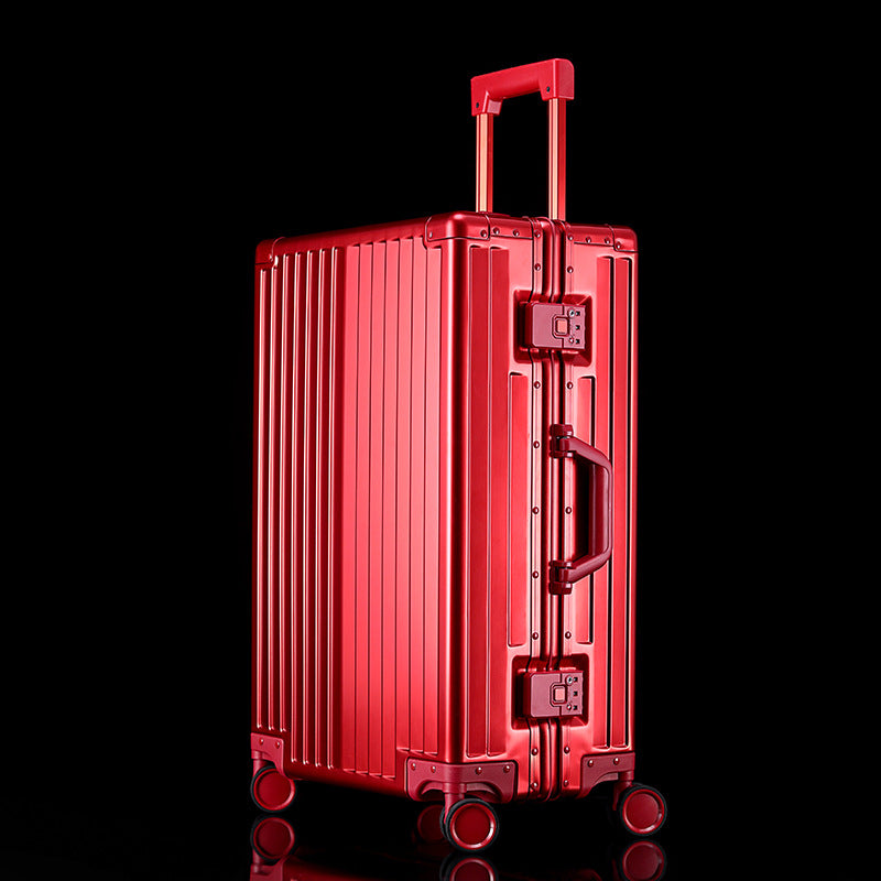 New customized all-aluminum alloy suitcase, metal trolley case, Jiaxing suitcase, universal wheel password case, boarding case.