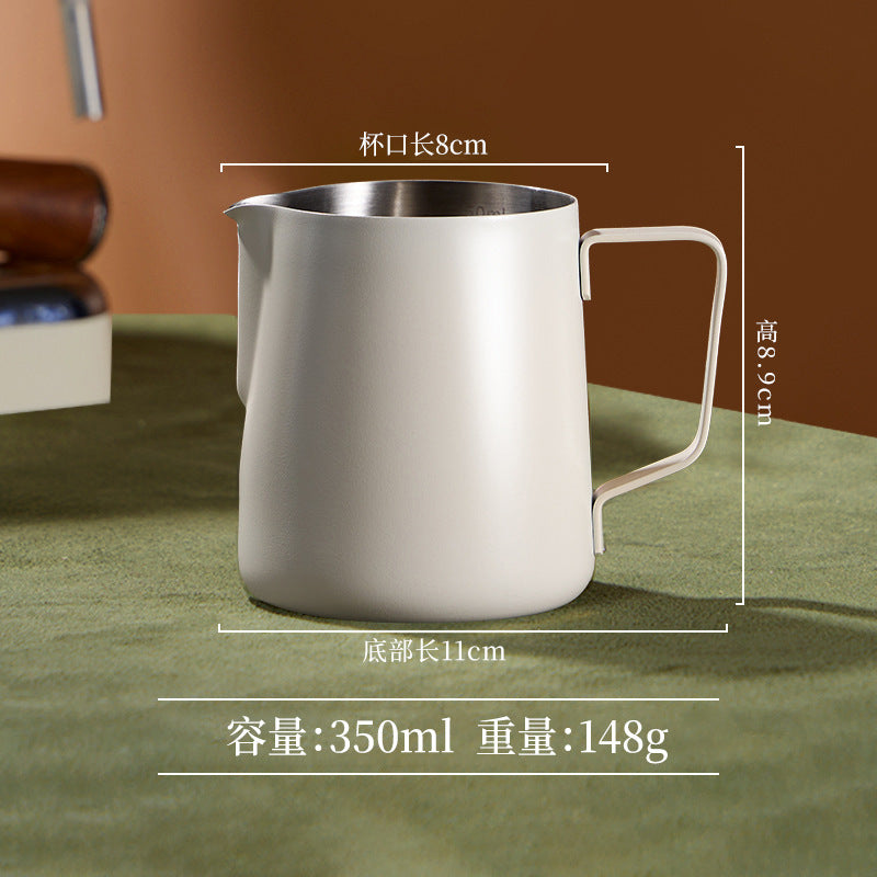 304 stainless steel tip latte art cup with scale italian latte art cylinder milk frother coffee utensils milk jug milk foam