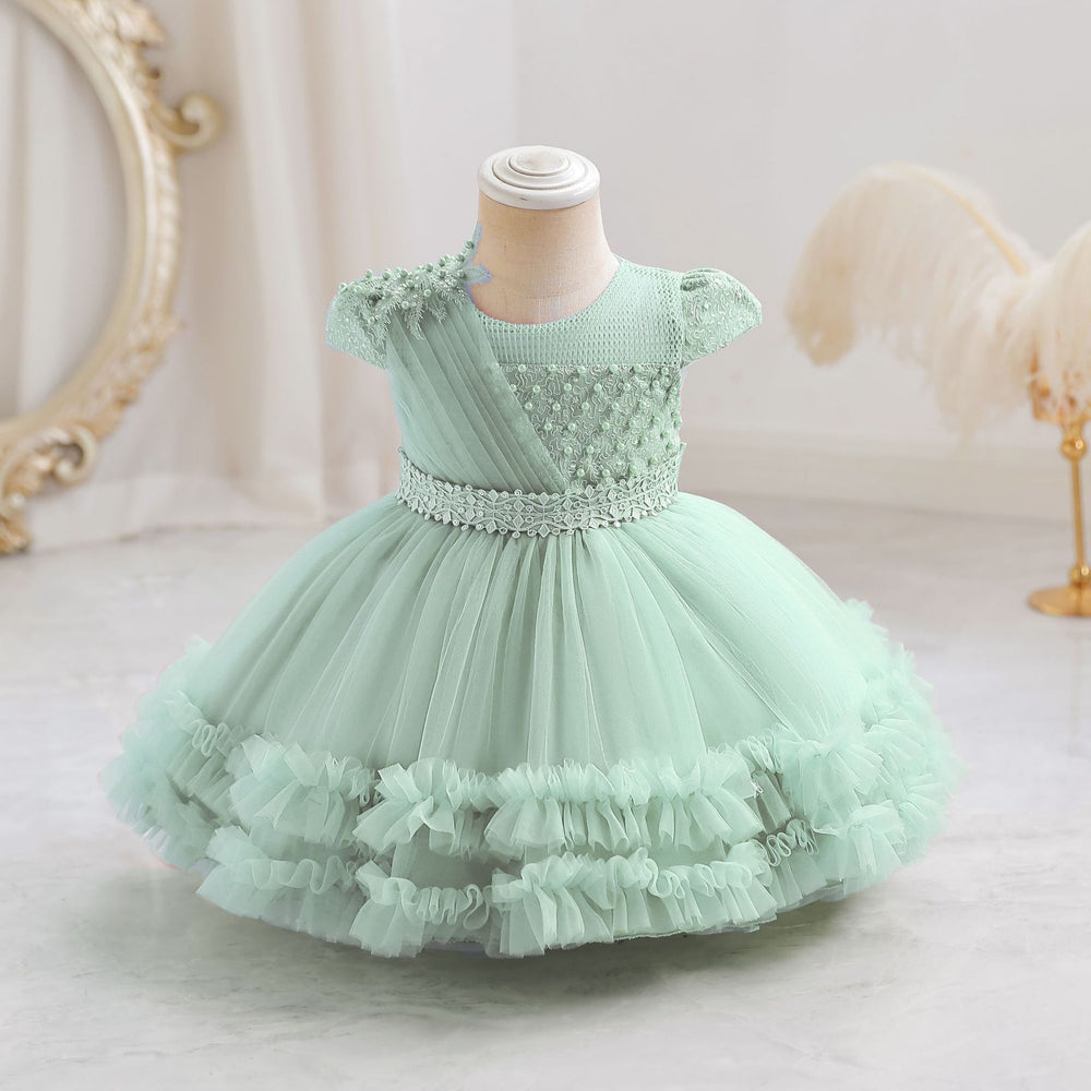 Fashionin stocknew arrival baby girl tutu gauze cake princess dress first birthday evening dress dressgirl dress