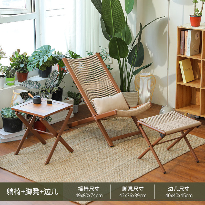 Yunding outdoor lounge chair rattan chair lunch break for home balcony lazy chair sofa waterproofcasual chair courtyard open-air table and chairs