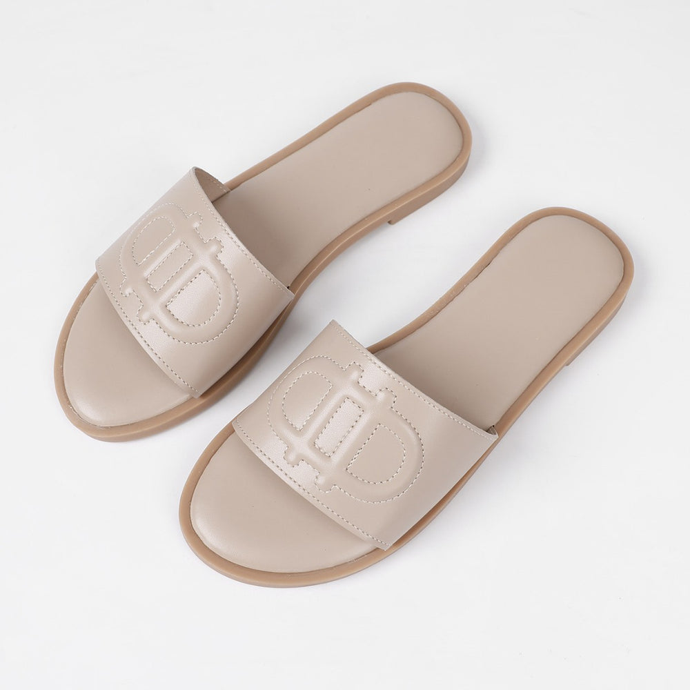 exclusive supply of european, american, and middle eastern accessible luxury round-toe d-letter high-heeled slippers, high-end outdoor wear, summer non-slip women's shoes