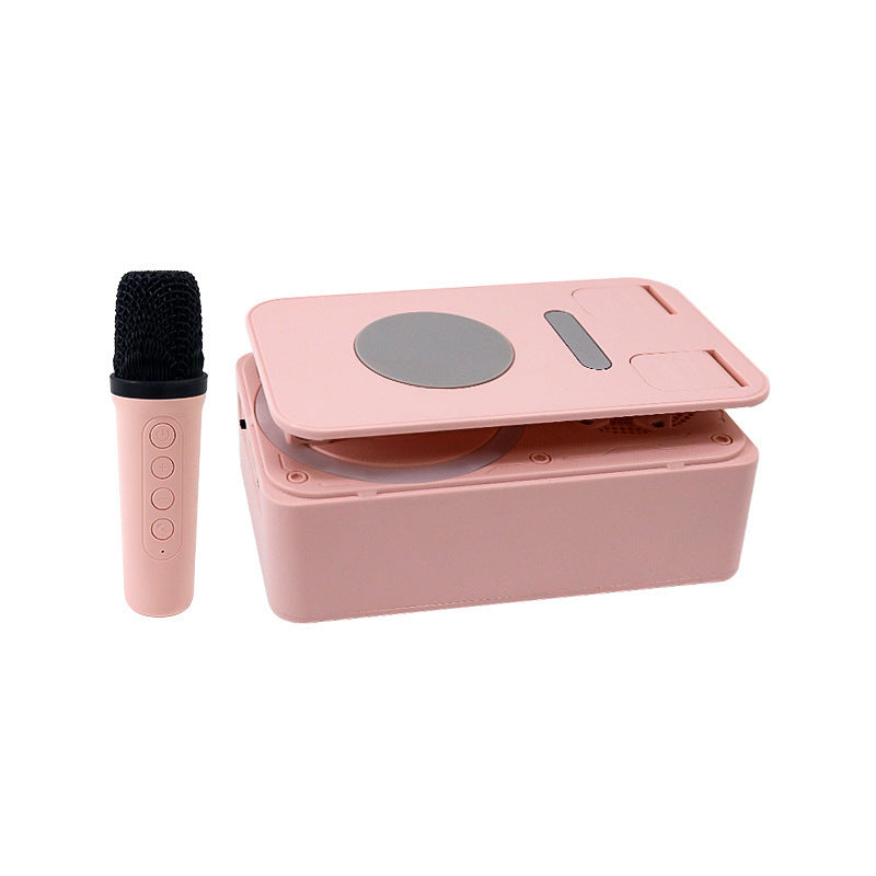 Karaoke rotating wireless desktop mobile phone holder bluetooth audio factory song microphone live broadcast speaker