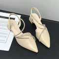 Stunning 2024 new women's sandals: chunky heel, french style, summer high heels, closed-toe shoes, pointed toe pumps, elegant women's footwear