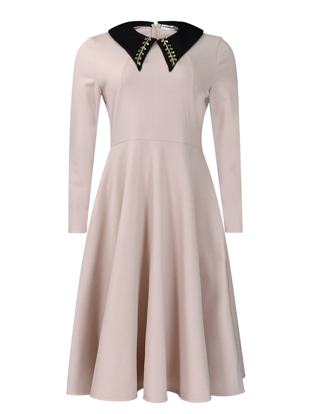 D461   fashionpure color women's long sleeves lapel eleganceslimming look large swing african exportdress