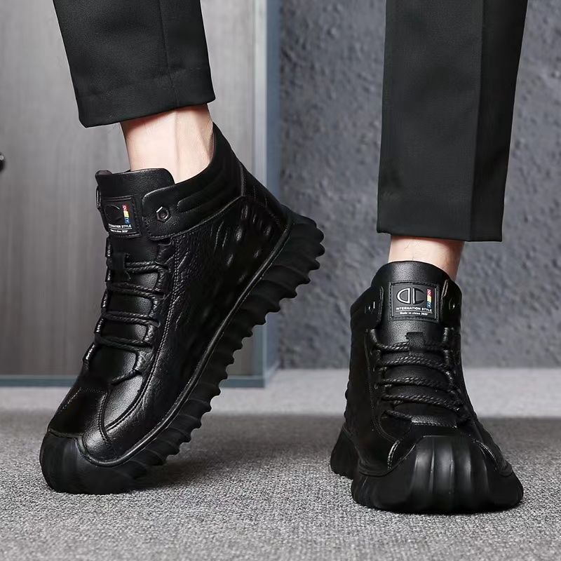 Best sellingmen cotton shoes genuine leather cotton boots pilot quick-heat shoes fleece-linedheattech cotton shoes wool heattech snow boots