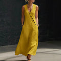 european and american women's summer cross-border  independent station vacation casual v neck sleeveless linen tank top