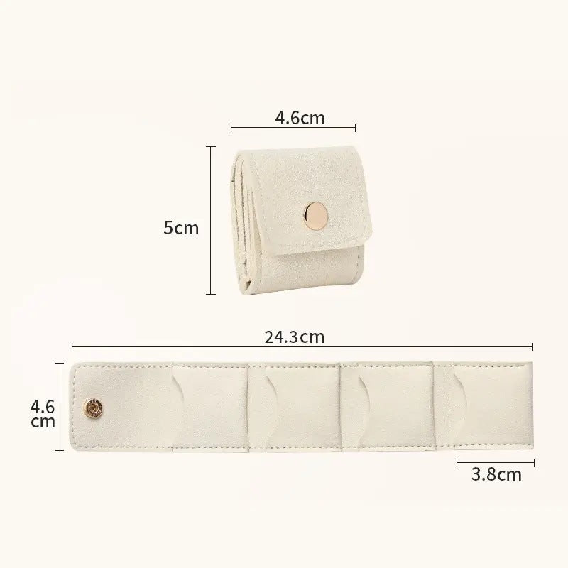 Simple and Portable Grid Jewelry Bag Ring Storage Bag Small Portable Travel Earrings Jewelry Storage Bag