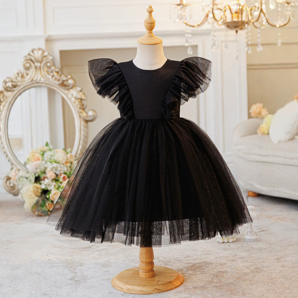 Children's formal dress princess gown flower girl wedding tulle tutu dress girl's birthday dress high-end light luxury niche style