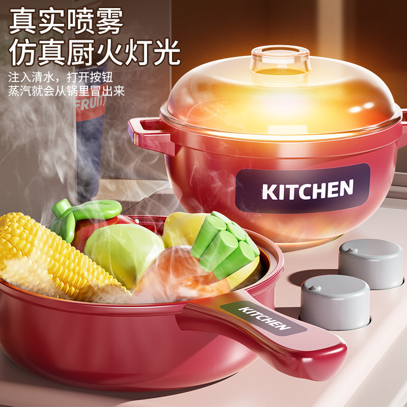 Kids play house kitchen toy scene suitartificial spray kitchenware cooking cooking stir-fry tableware table wholesale