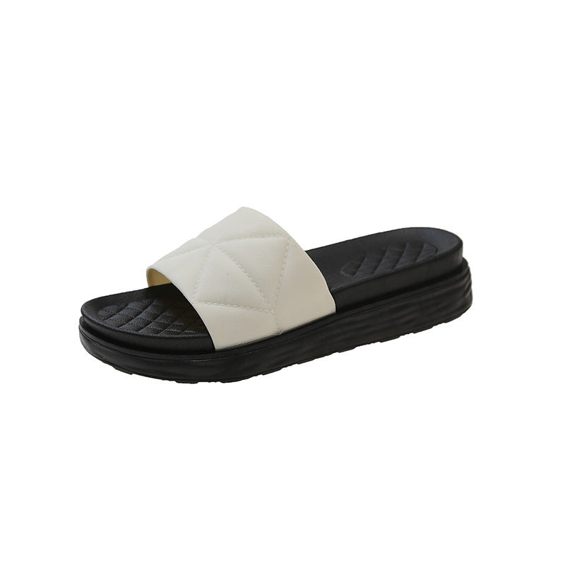 Women's summer slippers - stylish, sweet, princess-style, thick-soled, indoor/outdoor, non-slip, beach-ready thong sandals