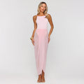 European and american women's clothing  summer new fashion solid color casual sleeveless backless spaghetti strap patchwork slim-fit dress