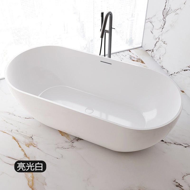 Travel acrylic freestanding bathtub household small apartment oval seamless integrated bathtub factory direct sales