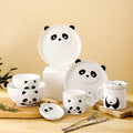 Trendy, instagrammable, high-value creative ceramic bowls, plates, and dishes - whimsical and cute cartoon panda dinnerware set wholesale
