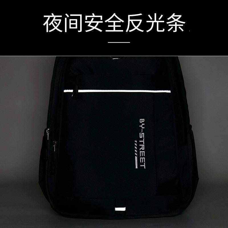 Reflective strip backpack bag men's and women's waterproof Oxford cloth 15.6 inch computer bag middle school student backpack travel bag wholesale