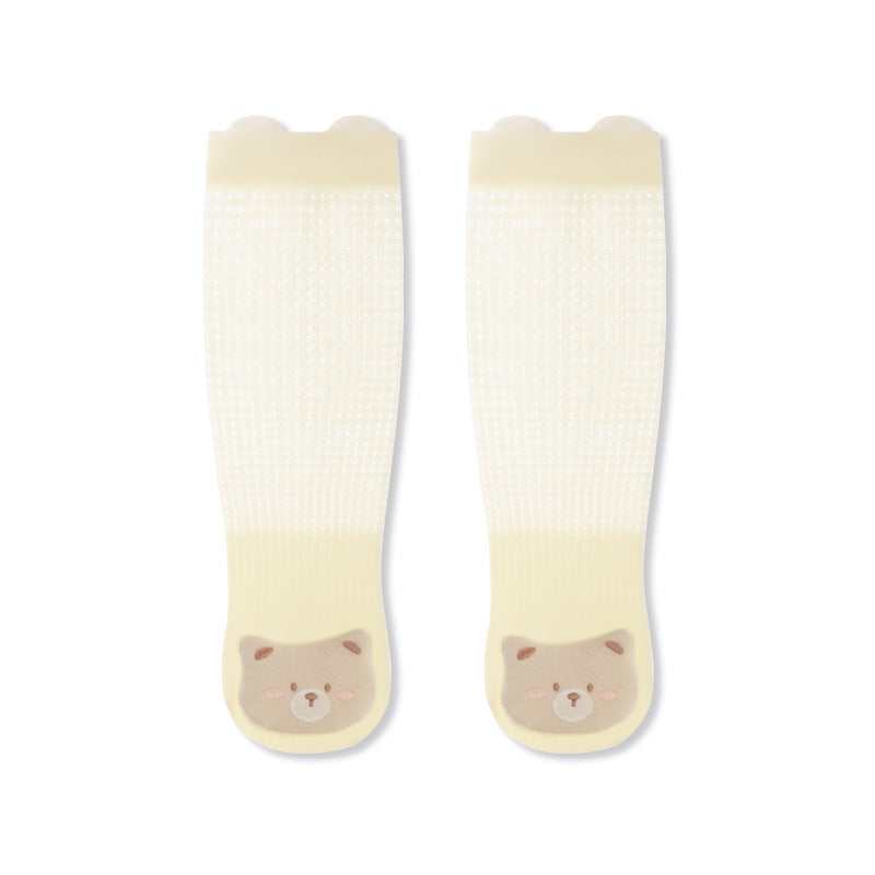 Babylon baby stockings summer thin mesh breathable kidsknee high socks cartoon doll ear calf socks