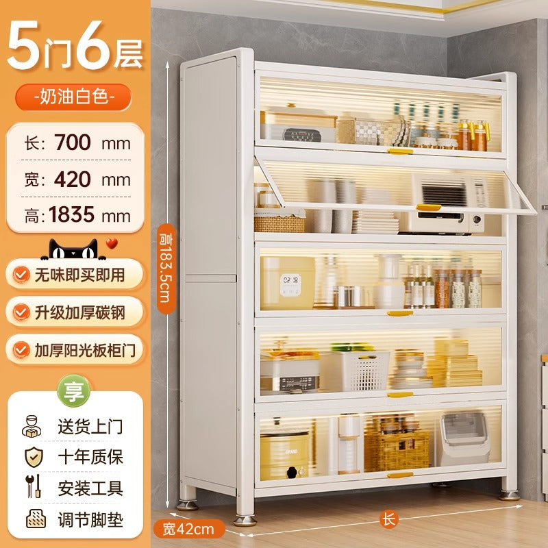 Kitchen storage rack floor-standing multi-layer dust-proof storage cabinet for home multifunctional cupboard sideboard cupboard storage cabinet